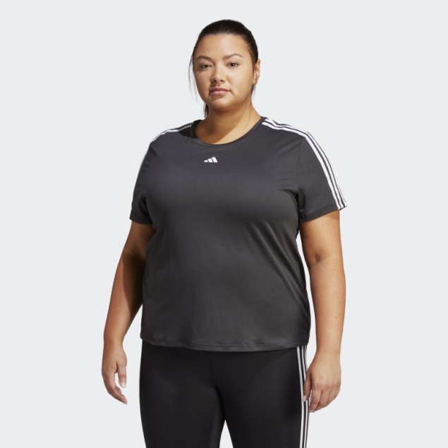 Camiseta Adidas Aeroready Train Essentials 3 Rayas (talla Grande) Negra