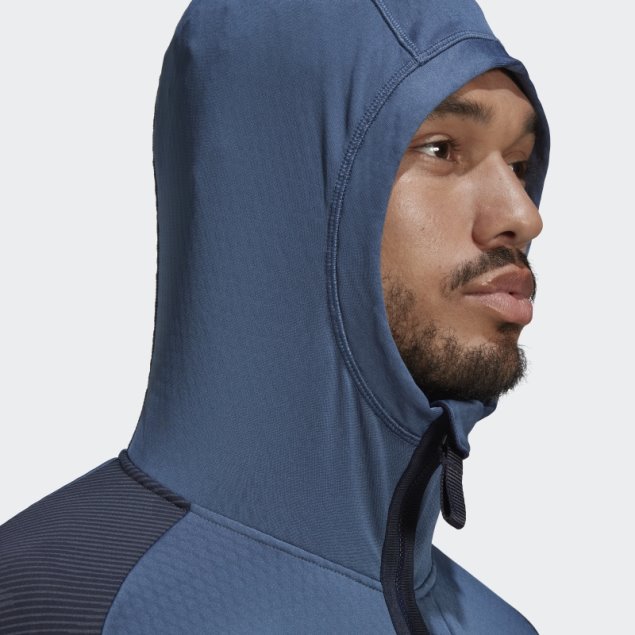 Adidas Terrex Tech Flooce Chaqueta De Forro Polar Con Capucha Para Senderismo Acero
