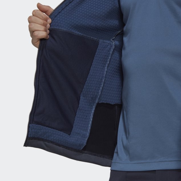 Adidas Terrex Tech Flooce Chaqueta De Forro Polar Con Capucha Para Senderismo Acero