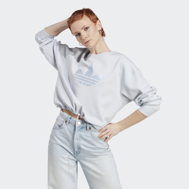 Adidas Sudadera Con Estampado De Mármol Y Relleno De Trébol Azul