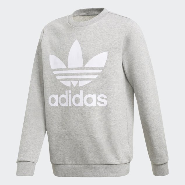 Sudadera Trefoil Crew Gris Medio Adidas
