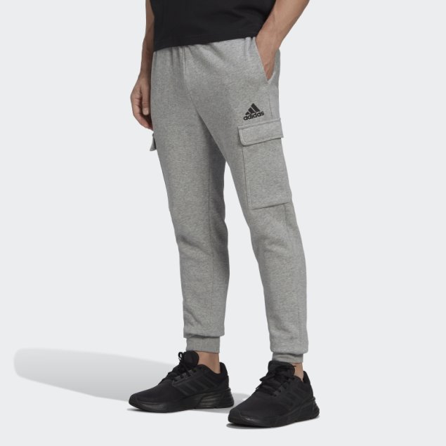 Pantalones Cargo Tapered Regulares De Polar Essentials Gris Medio Adidas