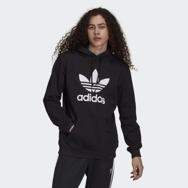 Adidas Adicolor Classics Trefoil Sudadera Con Capucha Blanco