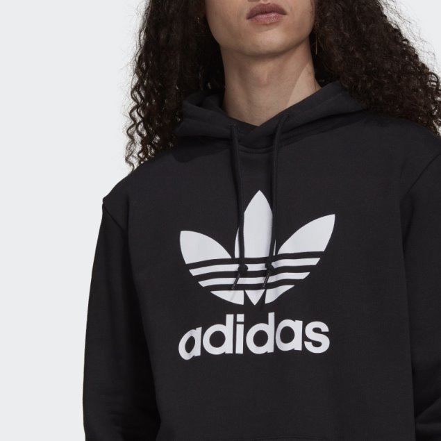 Adidas Adicolor Classics Trefoil Sudadera Con Capucha Blanco