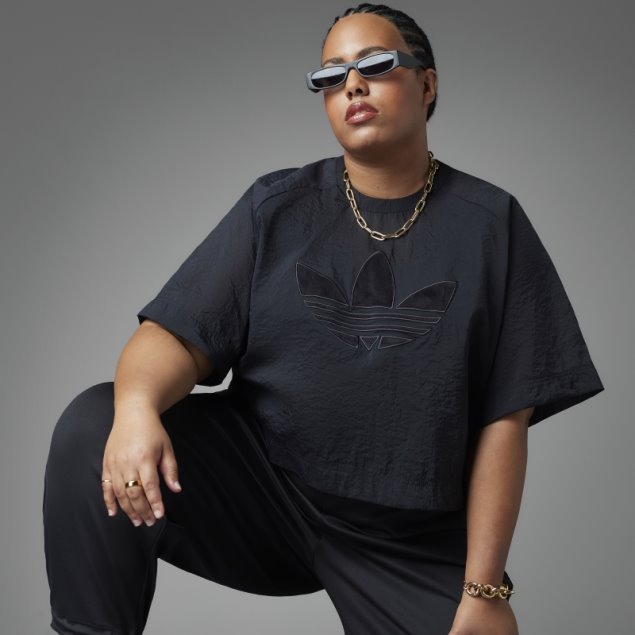 Camiseta Recortada Adidas Always Original Negra (talla Grande)