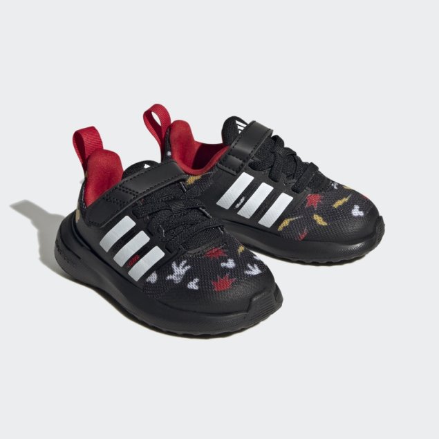 Adidas X Disney Fortarun 2.0 Mickey Cloudfoam Elastic Lace Top Strap Zapatos Negro Moda
