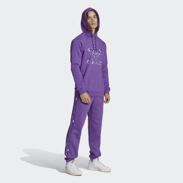 Adidas Sudadera Con Capucha Con Relleno De Camuflaje Y Gráficos Morados