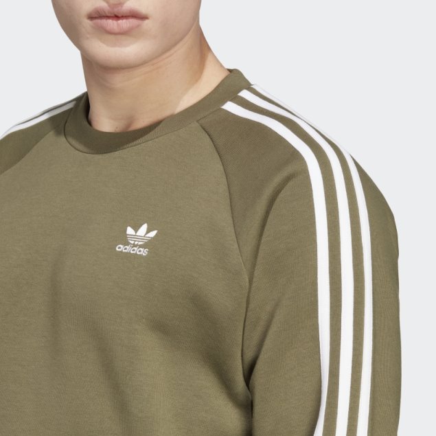 Sudadera Adicolor Classics 3-stripes Crew Oliva Adidas