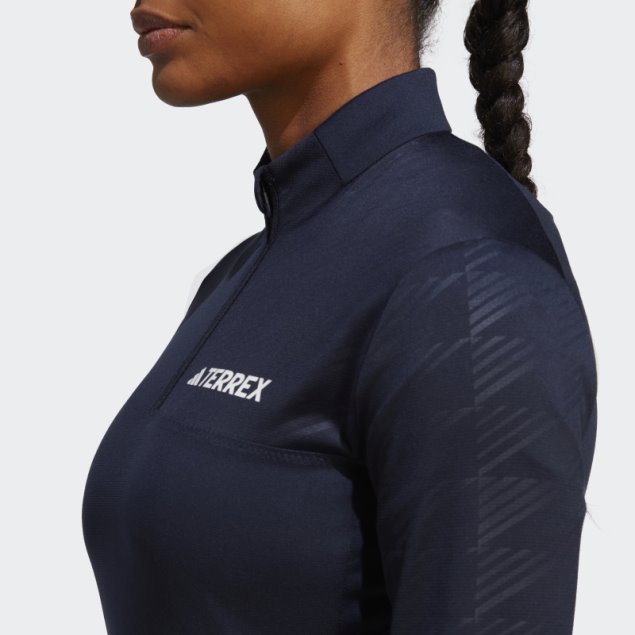 Adidas Camiseta De Manga Larga Con Media Cremallera Multicolor Terrex