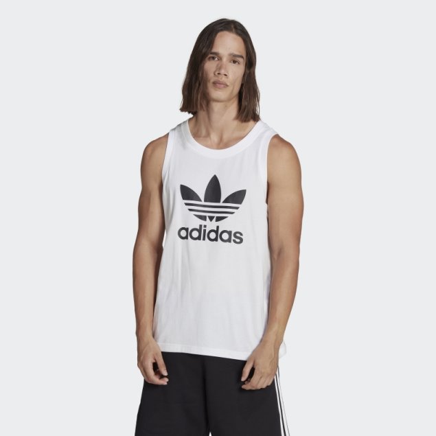 Camiseta Sin Mangas Adidas Adicolor Classics Trefoil Blanca