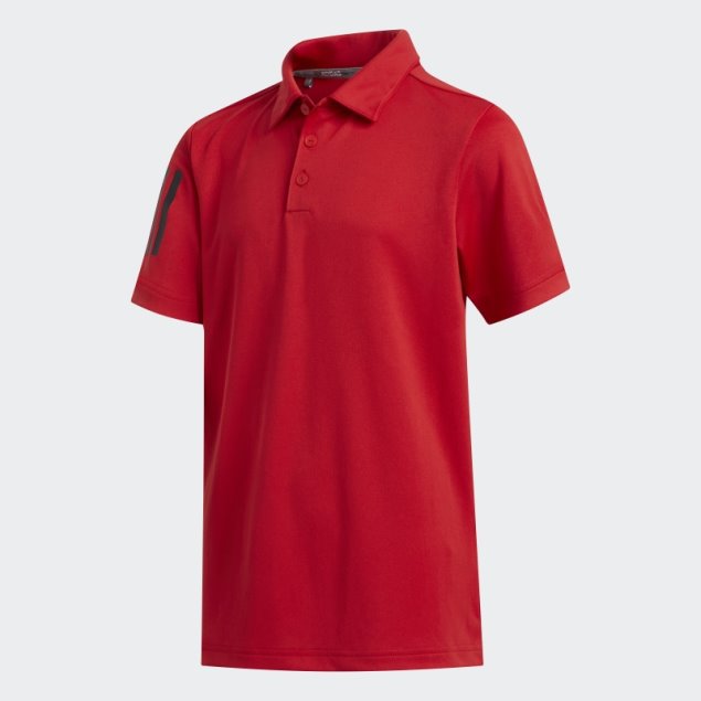 Polo 3 Rayas Adidas Rojo