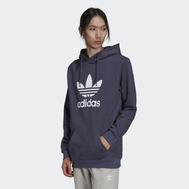 Azul Marino Adidas Adicolor Classics Sudadera Con Capucha De Trébol