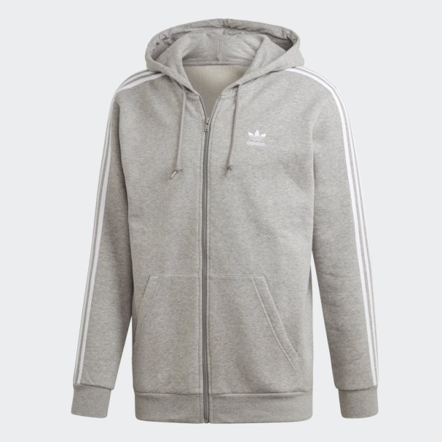 Sudadera Gris Medio 3 Rayas Adidas