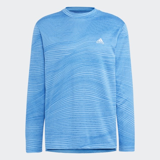 Adidas Azul Hecha Para Ser Rehecha Camiseta De Manga Larga Con Cuello Alto
