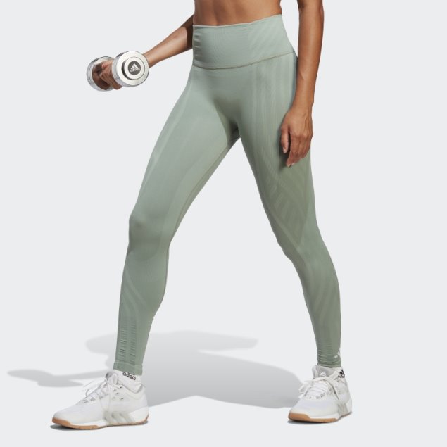 Adidas Leggins 7/8 Esculpido Verde Plata