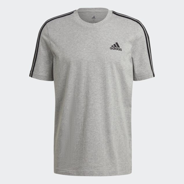 Camiseta Adidas Essentials De 3 Rayas En Gris Medio