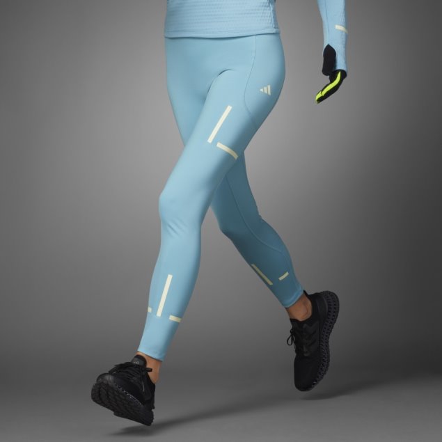 Azul Adidas Fast Impact Reflect At Night X-city Leggings De Running De Longitud Completa