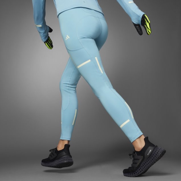 Azul Adidas Fast Impact Reflect At Night X-city Leggings De Running De Longitud Completa