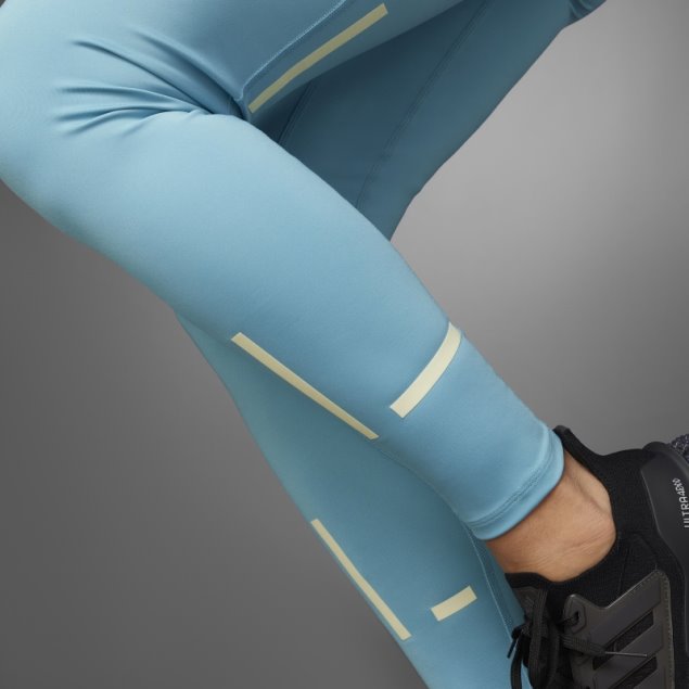 Azul Adidas Fast Impact Reflect At Night X-city Leggings De Running De Longitud Completa