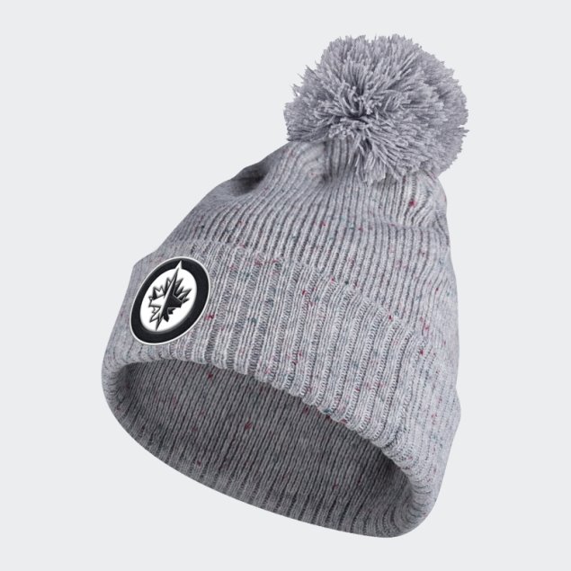 Adidas Jets Speckle Cuffed Pom Gorro Gris