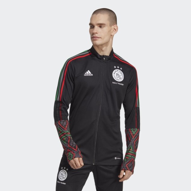 Negro Adidas Ajax Amsterdam X Daily Paper Tiro 21 Chaqueta De Chándal
