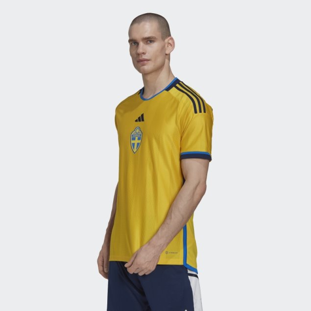 Camiseta Adidas Suecia 22 Primera Equipación Amarillo