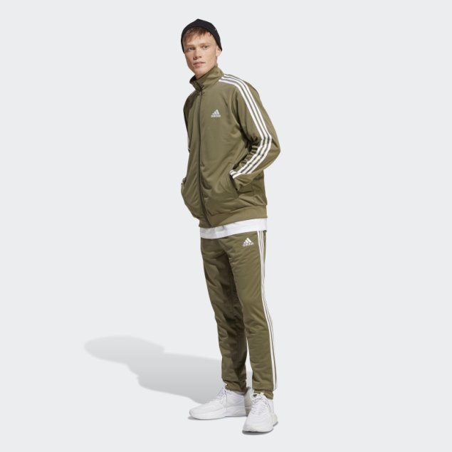 Chándal Adidas Basic 3-stripes Tricot Verde Oliva