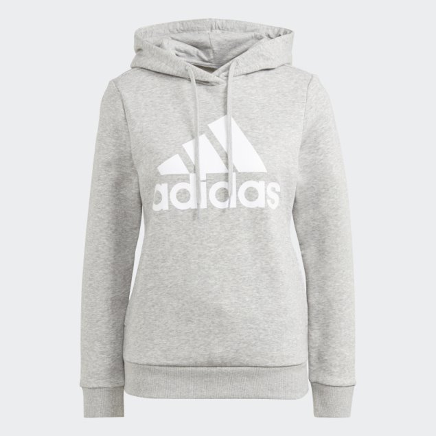 Sudadera Con Capucha De Forro Polar Con Logo Adidas Essentials Gris Medio
