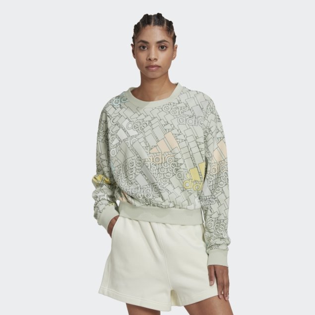 Sudadera Con Logo Multicolor Essentials Verde Adidas