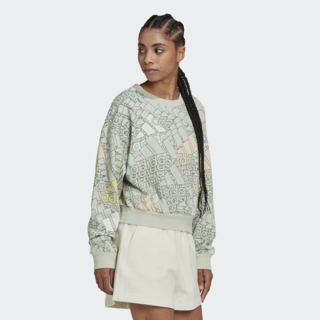 Sudadera Con Logo Multicolor Essentials Verde Adidas