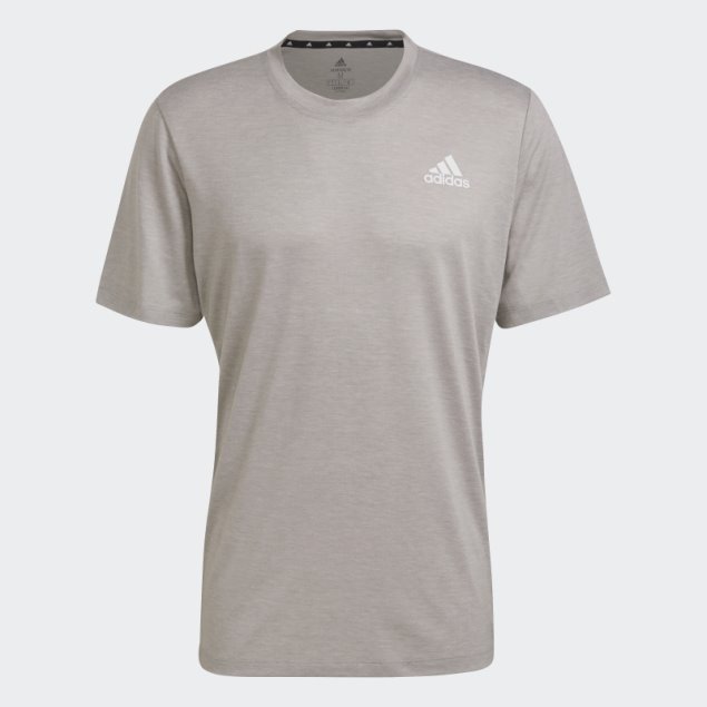 Aeroready Diseñada Para Moverse Camiseta Deportiva Jaspeada Adidas Gris Medio