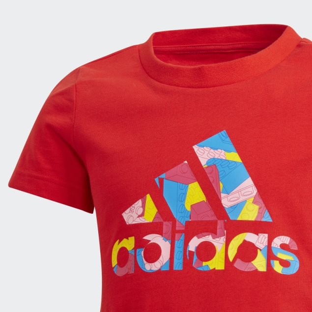 Rojo Adidas X Classic Lego Gráfico Camiseta Moda