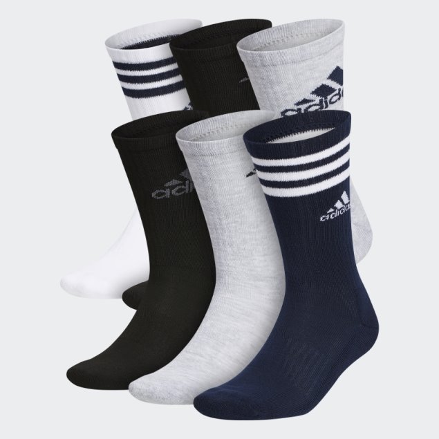 Calcetines Adidas Gris Claro Acolchado Mixto 6 Pares
