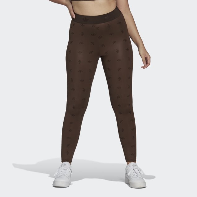 Adidas 7/8 High Waist Allover Leggings Marrón
