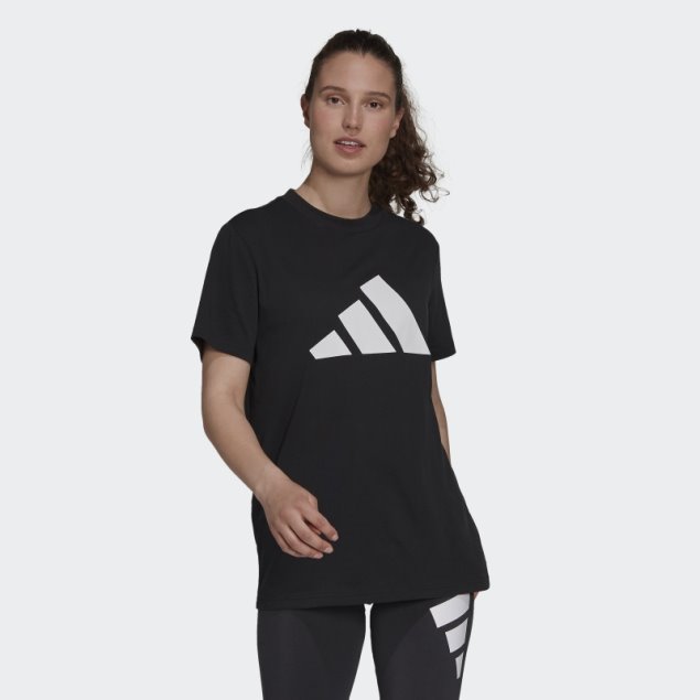 Adidas Ropa Deportiva Iconos Del Futuro Logo Gráfico Camiseta Moda Negro