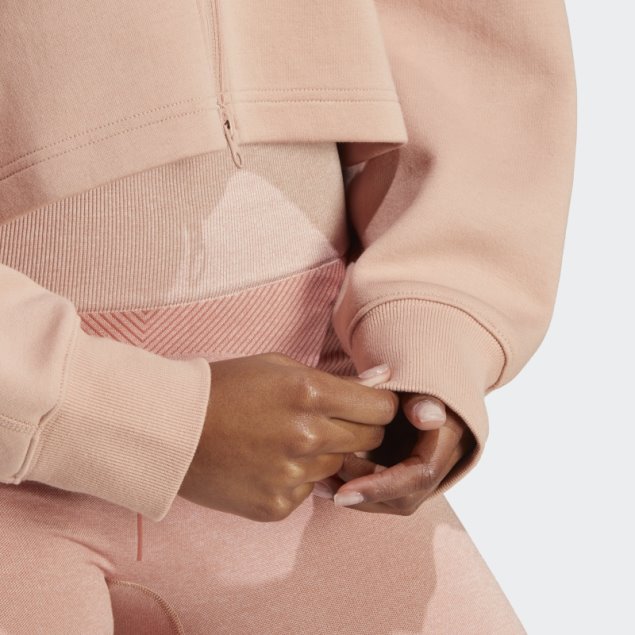 Adidas By Stella Mccartney Sudadera Con Capucha Corta De Moda Almendra Suave