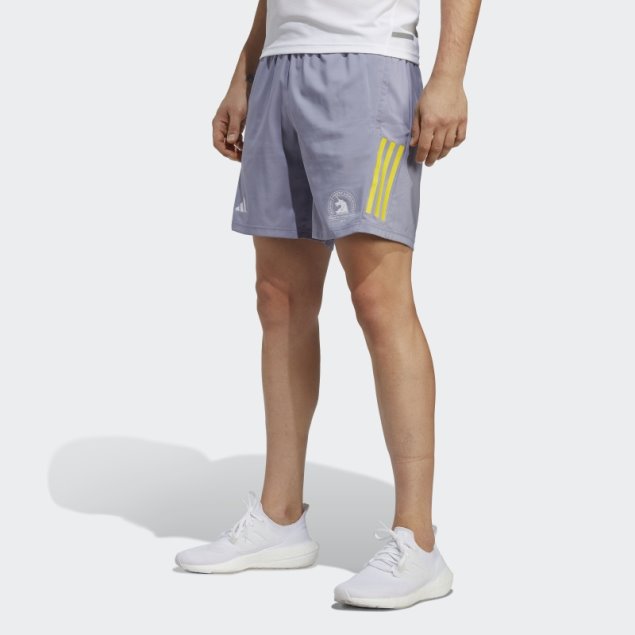 Pantalón Corto Adidas Plata Violeta Boston Marathon 2023 Own The Run