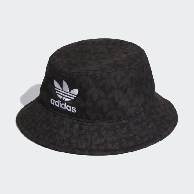 Sombrero De Pescador Negro Con Estampado De Monograma Adidas