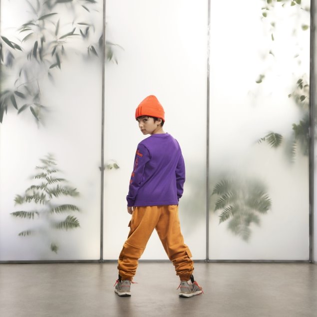 Adidas Camiseta Gráfica De Manga Larga Morada