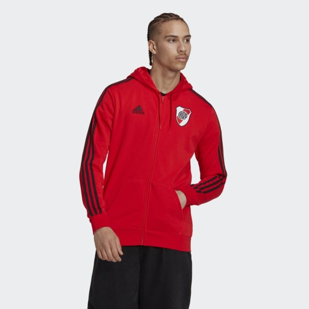 Sudadera Adidas River Plate 3 Rayas Rojo