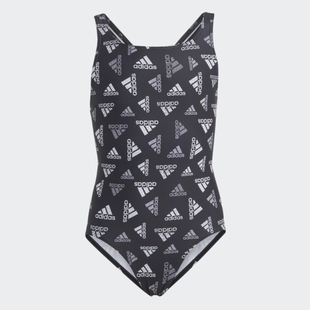 Traje De Baño Negro Con Logo Adidas