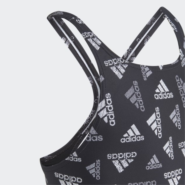 Traje De Baño Negro Con Logo Adidas