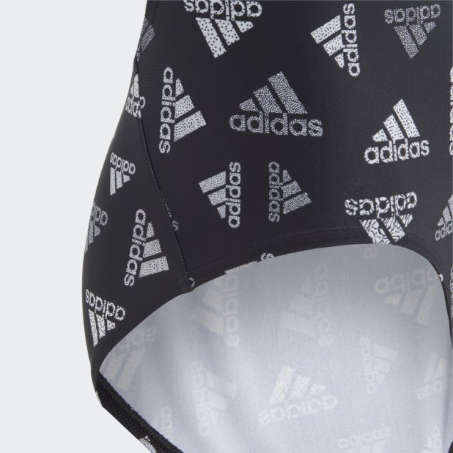 Traje De Baño Negro Con Logo Adidas