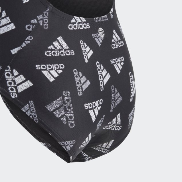 Traje De Baño Negro Con Logo Adidas