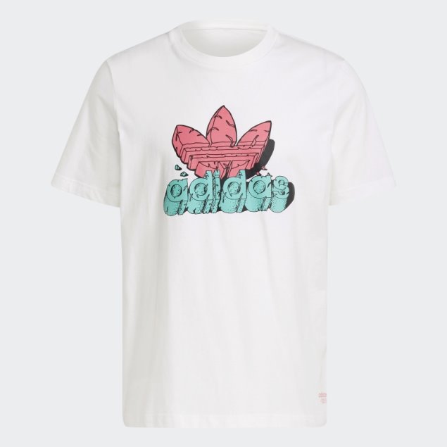 Camiseta Divertida De Dino (género Neutro) Adidas Blanca