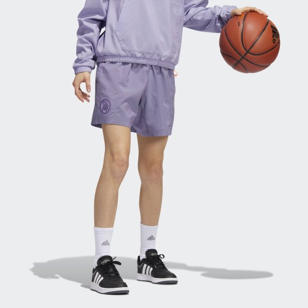 Adidas Hoop York City Pinned Shorts Morado Técnico