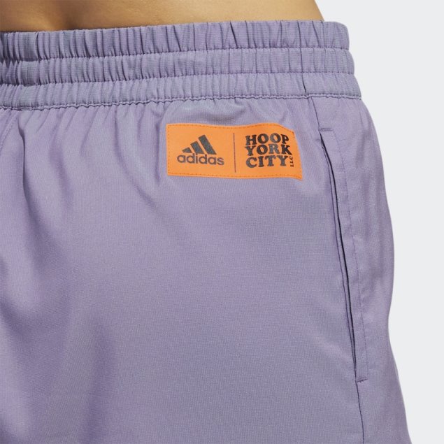 Adidas Hoop York City Pinned Shorts Morado Técnico