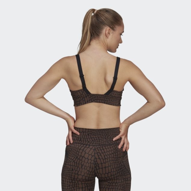 Sujetador Deportivo Powerimpact Luxe De Soporte Medio Con Estampado Hiit Marrón Adidas