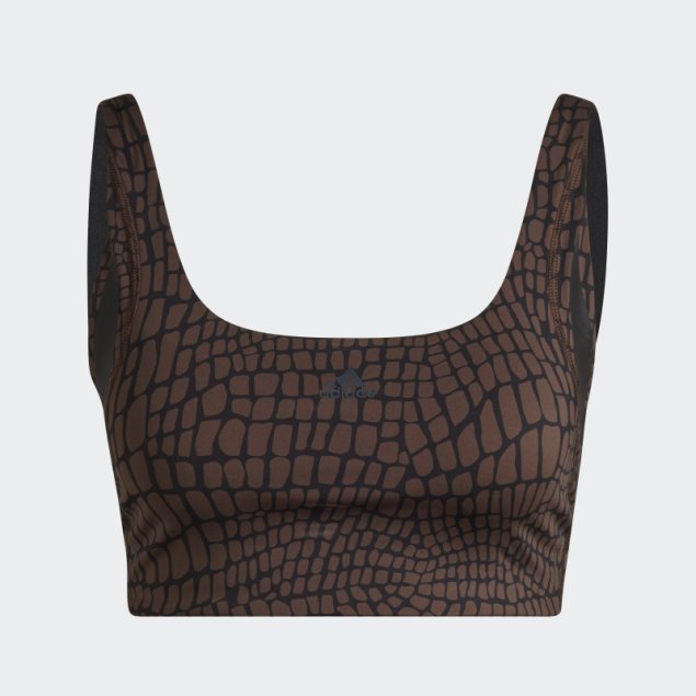 Sujetador Deportivo Powerimpact Luxe De Soporte Medio Con Estampado Hiit Marrón Adidas