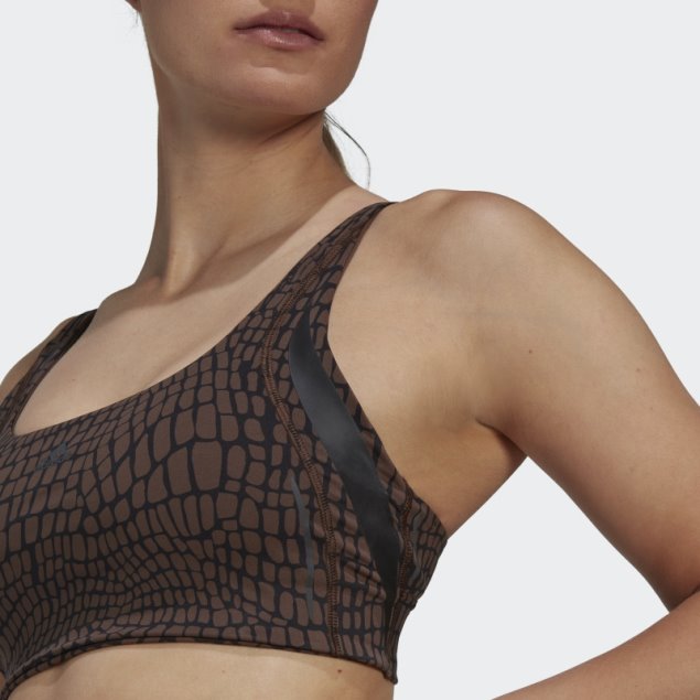 Sujetador Deportivo Powerimpact Luxe De Soporte Medio Con Estampado Hiit Marrón Adidas